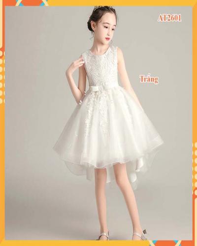 Đầm công chúa bé gái-xòe cao cấp-màu trắng-at2902
